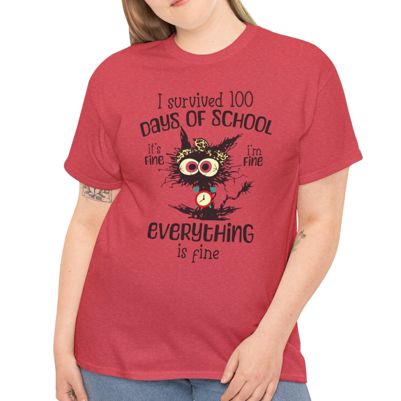 I Survived 100 Days of School. It's Fine, I'm Fine, Everything Is Fine Tee - Kim’s Signature Beauty & Accessories    (Store description)