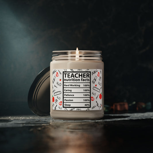 Teacher Nutrition Soy Candle, 9oz - Kim’s Signature Beauty & Accessories    (Store description)