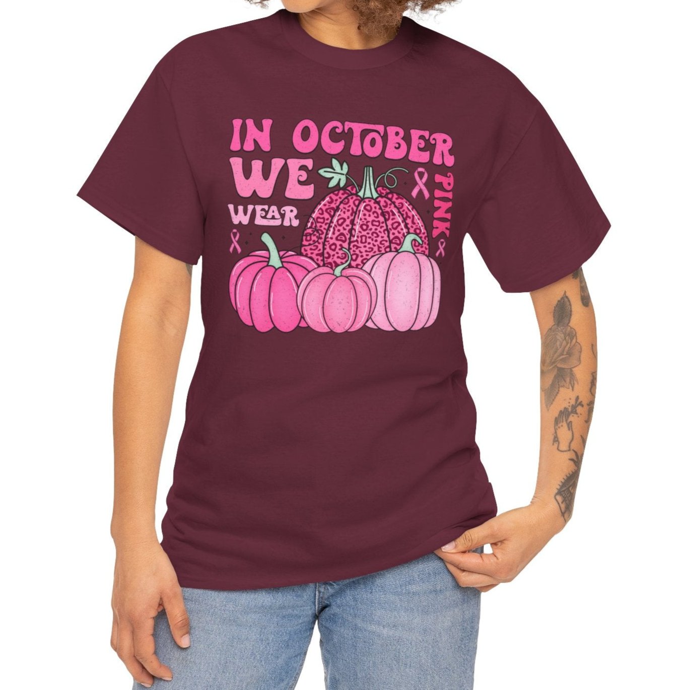 In October We Wear Pink Tee - Kim’s Signature Beauty & Accessories    (Store description)