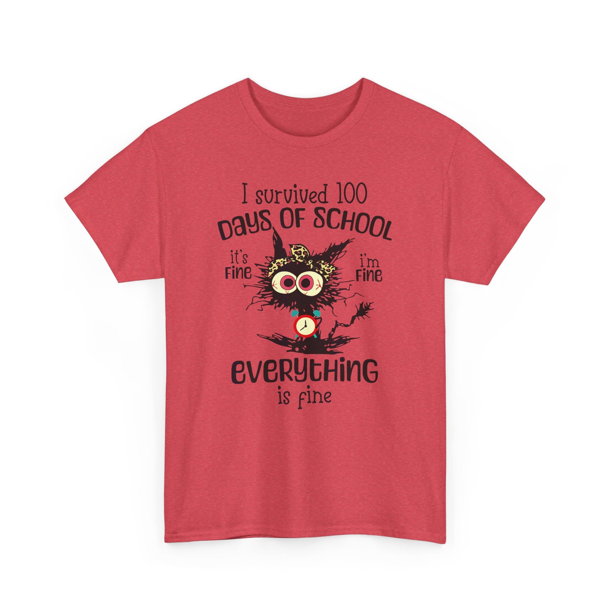 I Survived 100 Days of School. It's Fine, I'm Fine, Everything Is Fine Tee - Kim’s Signature Beauty & Accessories    (Store description)