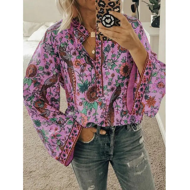 Printed Loose Blouse Tops - Kim’s Signature Beauty & Accessories    (Store description)