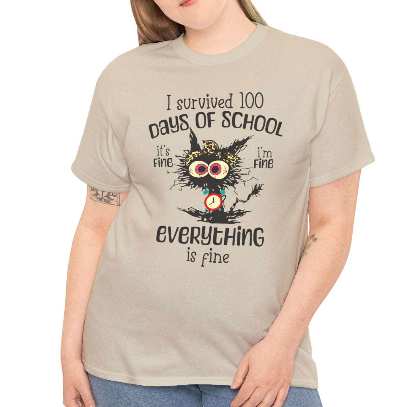 I Survived 100 Days of School. It's Fine, I'm Fine, Everything Is Fine Tee - Kim’s Signature Beauty & Accessories    (Store description)