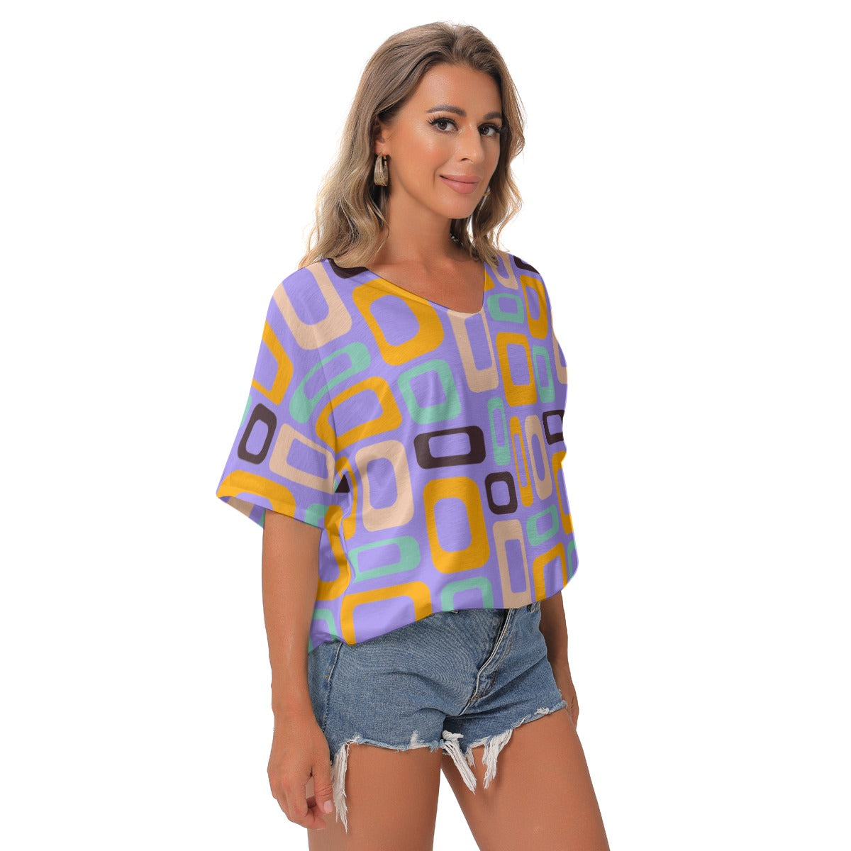 Lavender Reto V-Neck Blouse - Kim’s Signature Beauty & Accessories    (Store description)