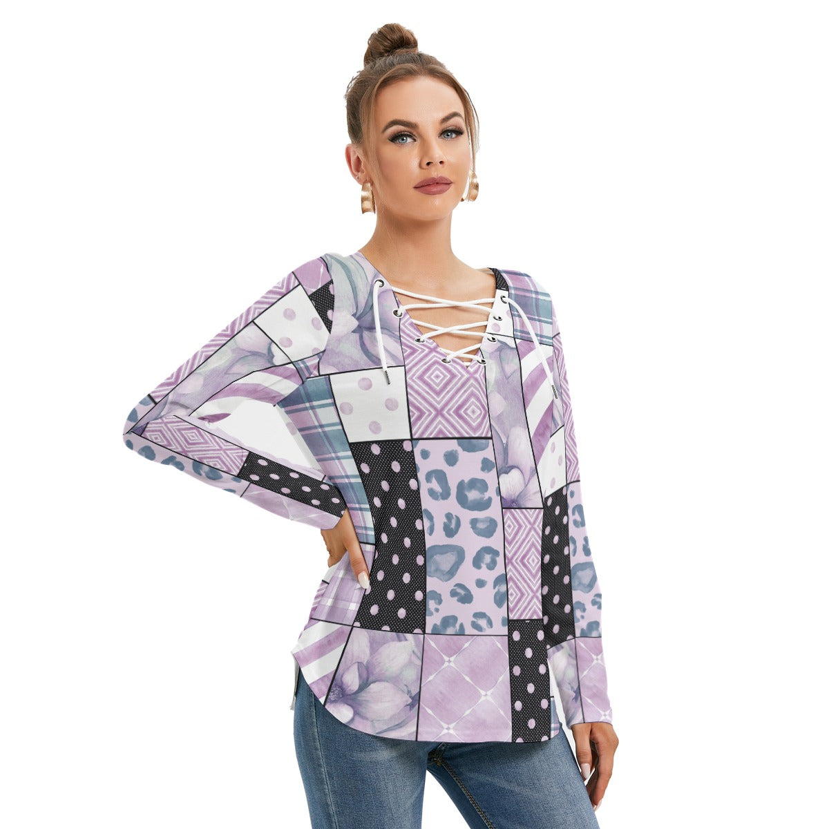 Geo Design Blouse - Kim’s Signature Beauty & Accessories    (Store description)