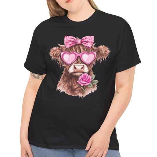 Valentine Highland Cow Tee - Kim’s Signature Beauty & Accessories    (Store description)