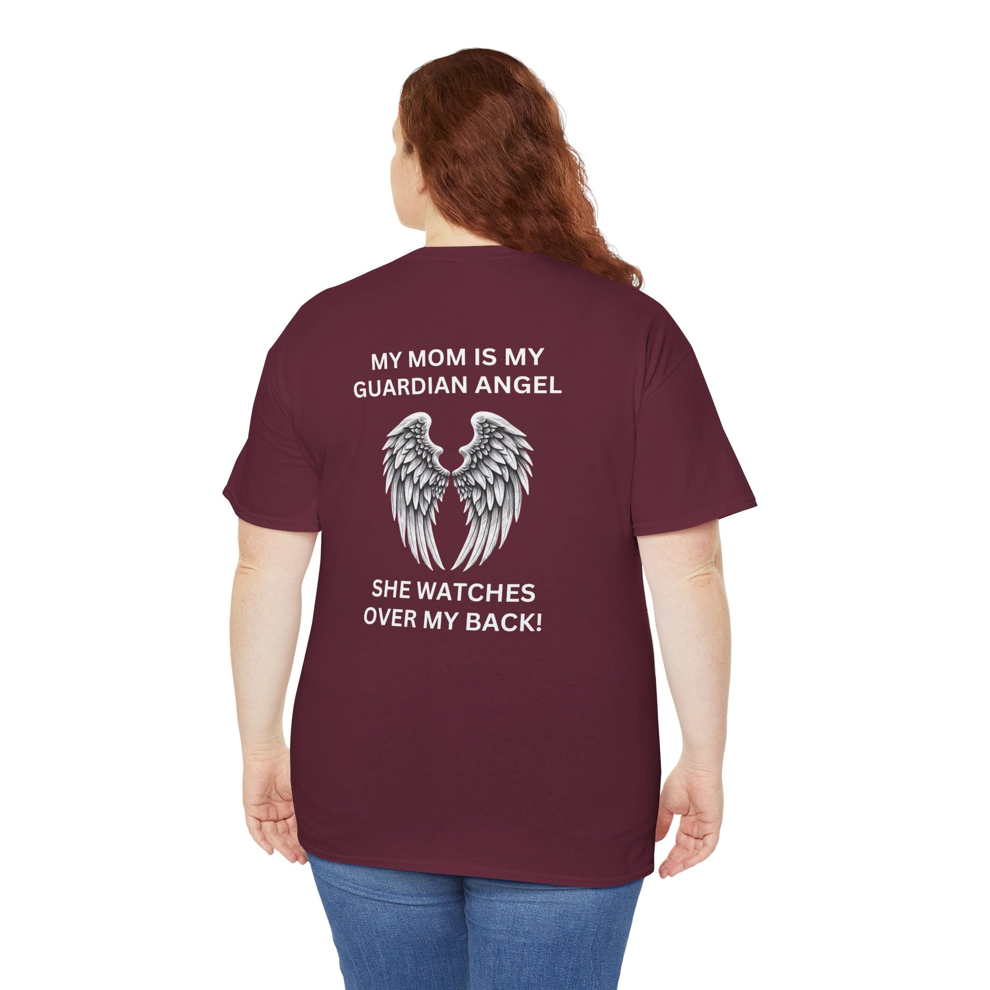 Mom, My Guardian Angel |  Unisex Cotton Tee - Kim’s Signature Beauty & Accessories    (Store description)