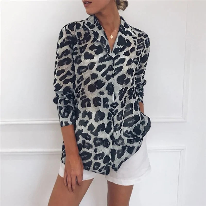 Leopard Print Chiffon Blouse - Kim’s Signature Beauty & Accessories    (Store description)