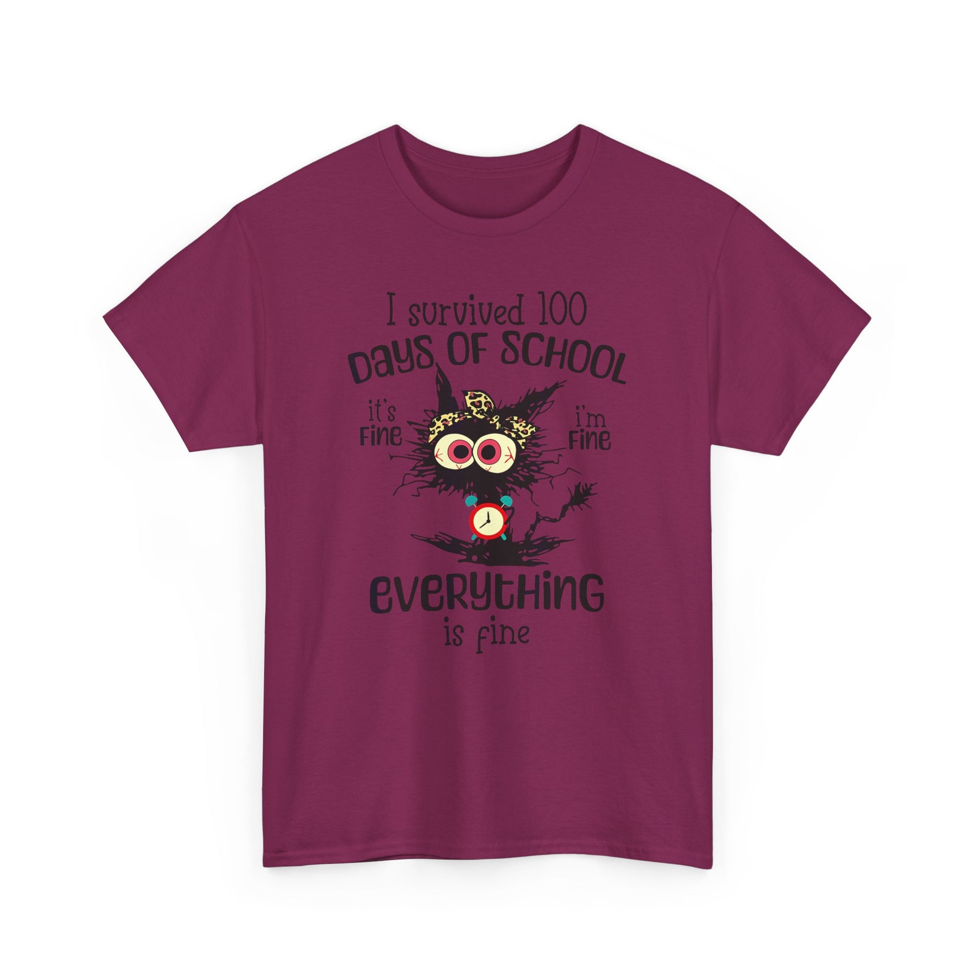 I Survived 100 Days of School. It's Fine, I'm Fine, Everything Is Fine Tee - Kim’s Signature Beauty & Accessories    (Store description)