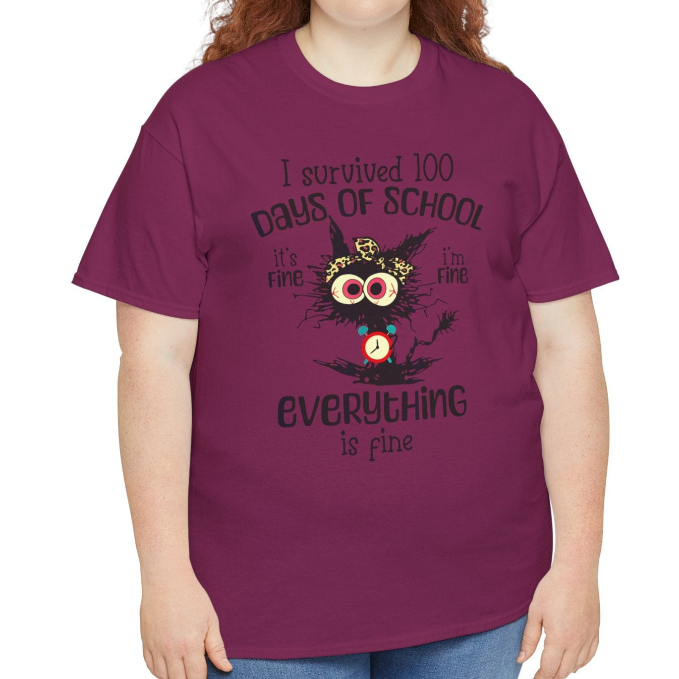 I Survived 100 Days of School. It's Fine, I'm Fine, Everything Is Fine Tee - Kim’s Signature Beauty & Accessories    (Store description)