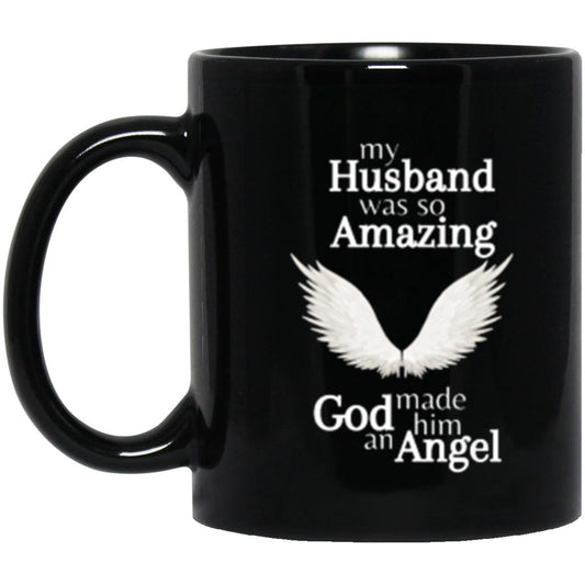 Husband Angel Memorial Black Mug 11oz - Kim’s Signature Beauty & Accessories    (Store description)