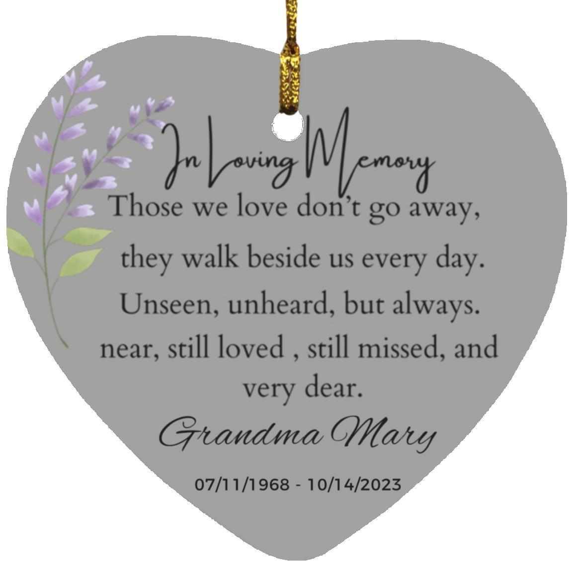 In Loving Memory Heart Ornament | Customizable - Kim’s Signature Beauty & Accessories    (Store description)