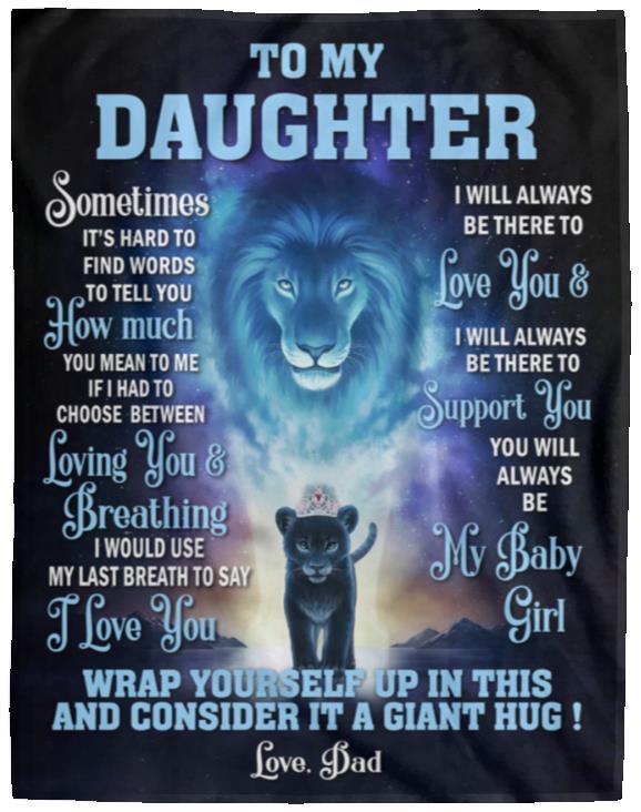 DAUGHTER, LOVE DAD LION BLANKET - Kim’s Signature Beauty & Accessories    (Store description)