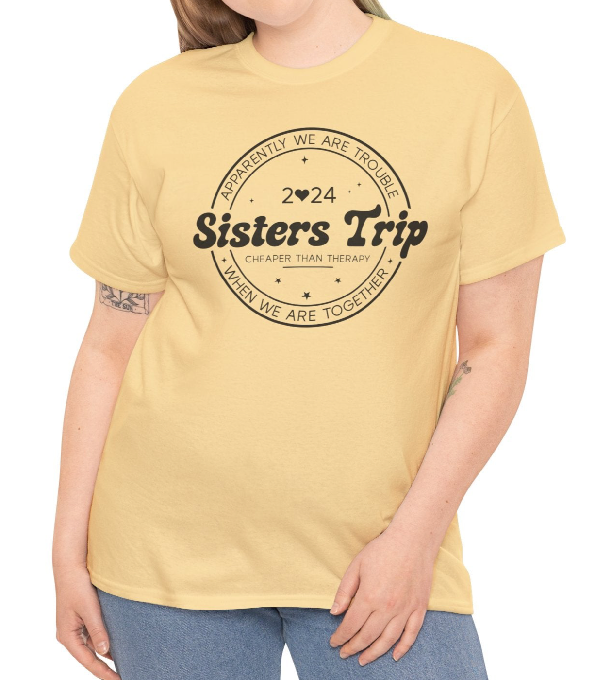 Sisters Trip |  Heavy Cotton Tee - Kim’s Signature Beauty & Accessories    (Store description)