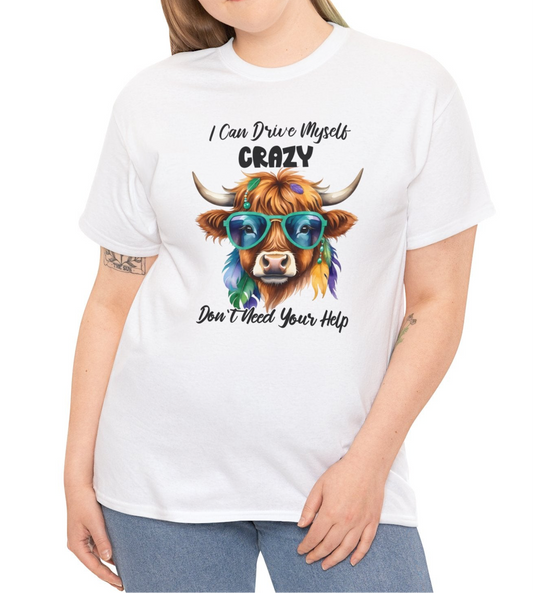 Drive Myself Crazy |  Cotton Tee - Kim’s Signature Beauty & Accessories    (Store description)