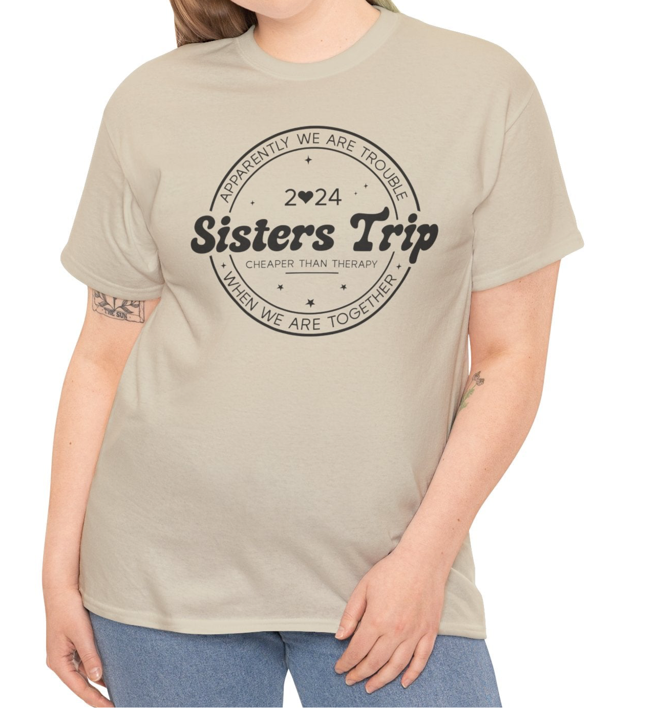 Sisters Trip |  Heavy Cotton Tee - Kim’s Signature Beauty & Accessories    (Store description)