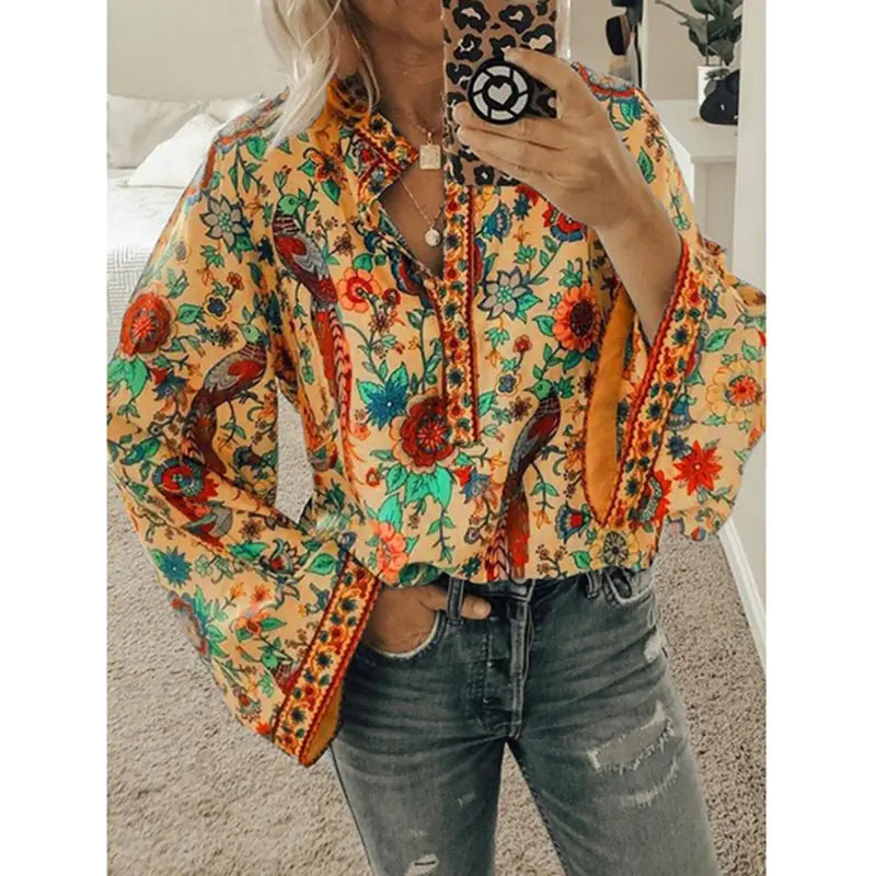 Printed Loose Blouse Tops - Kim’s Signature Beauty & Accessories    (Store description)