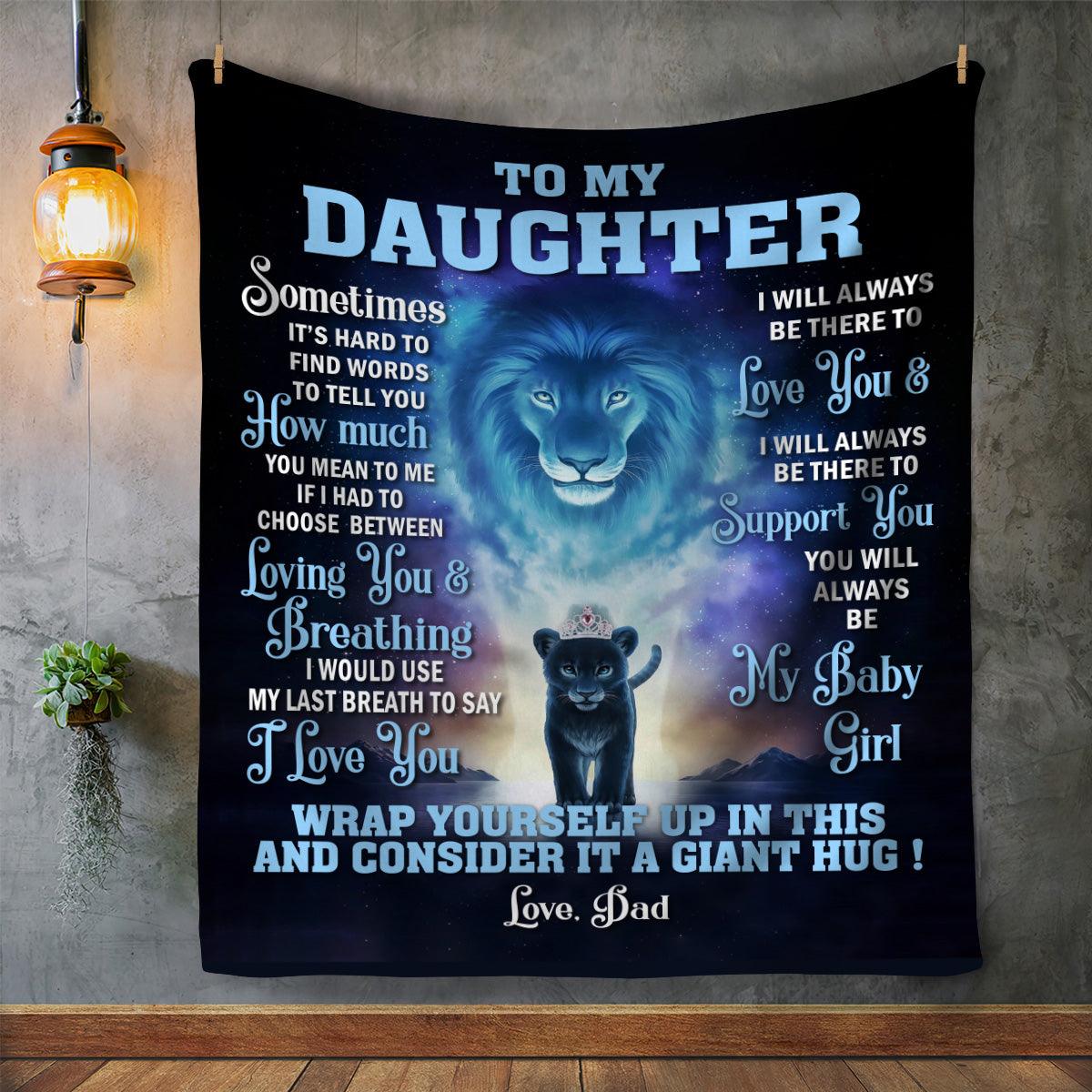 DAUGHTER, LOVE DAD LION BLANKET - Kim’s Signature Beauty & Accessories    (Store description)