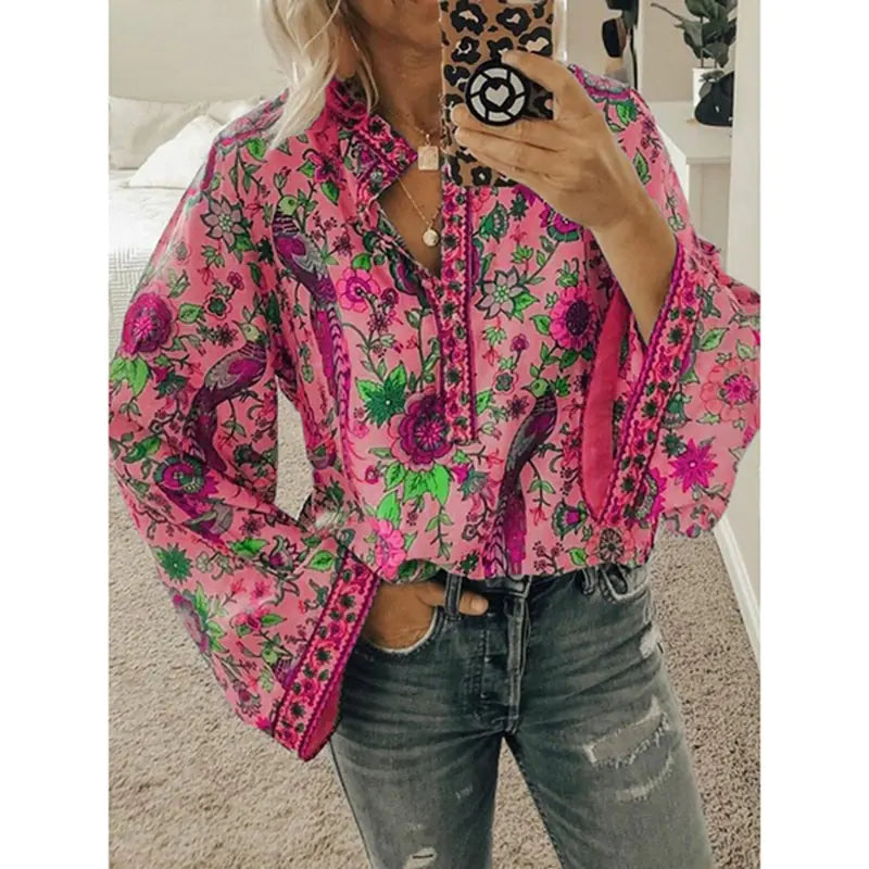 Printed Loose Blouse Tops - Kim’s Signature Beauty & Accessories    (Store description)