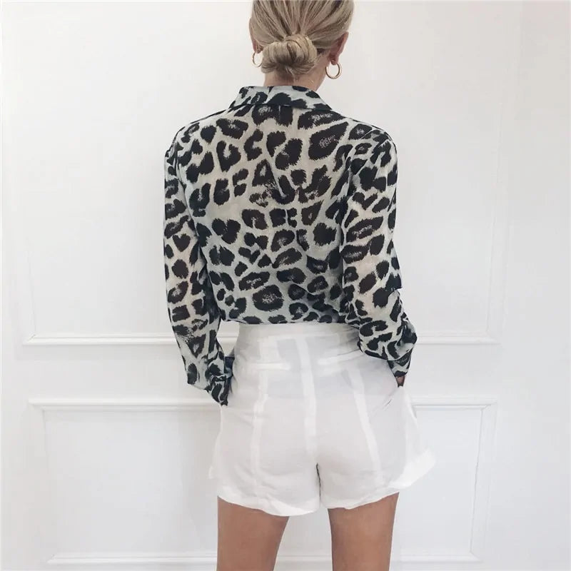 Leopard Print Chiffon Blouse - Kim’s Signature Beauty & Accessories    (Store description)