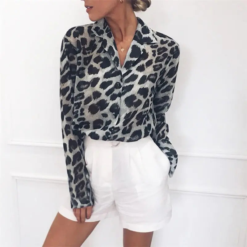 Leopard Print Chiffon Blouse - Kim’s Signature Beauty & Accessories    (Store description)