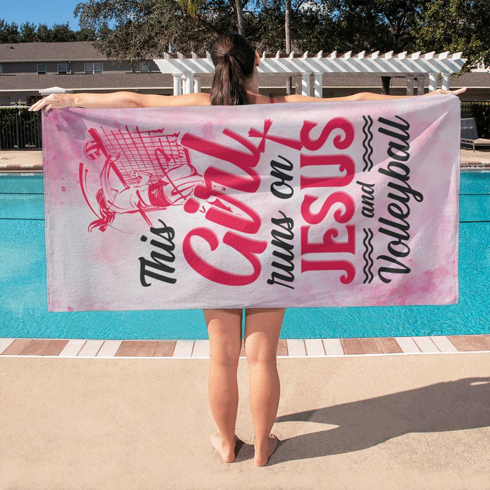 This Girl Runs on Jesus Sports Towel - Kim’s Signature Beauty & Accessories    (Store description)