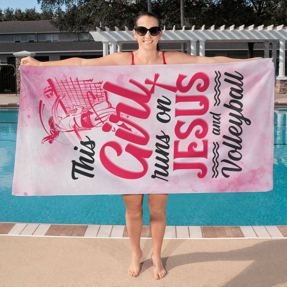 This Girl Runs on Jesus Sports Towel - Kim’s Signature Beauty & Accessories    (Store description)