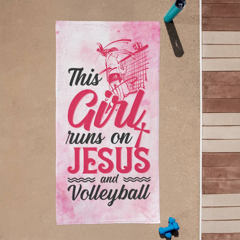 This Girl Runs on Jesus Sports Towel - Kim’s Signature Beauty & Accessories    (Store description)