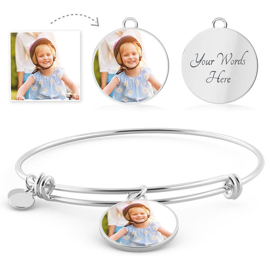 Custom Photo Bangle Bracelet | Engraveable - Kim’s Signature Beauty & Accessories    (Store description)