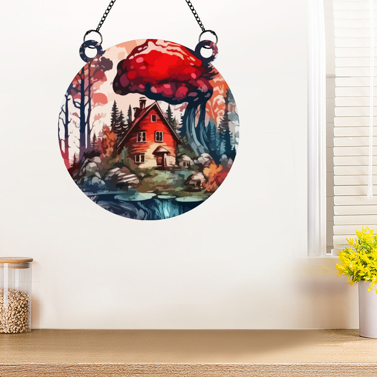 Fall Lake House Stained Glass - Kim’s Signature Beauty & Accessories    (Store description)