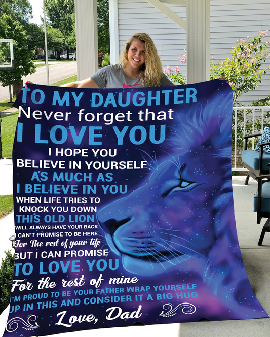 To My Daughter Lion Blanket (50X60) - Kim’s Signature Beauty & Accessories    (Store description)