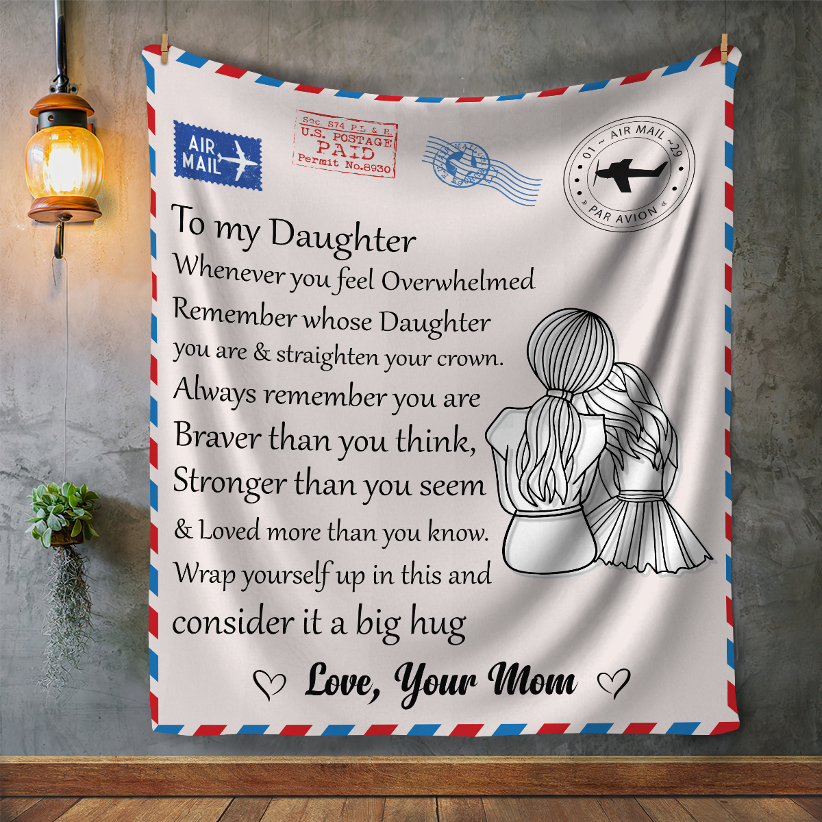 To My Daughter Postage Envelope Blanket - Kim’s Signature Beauty & Accessories    (Store description)