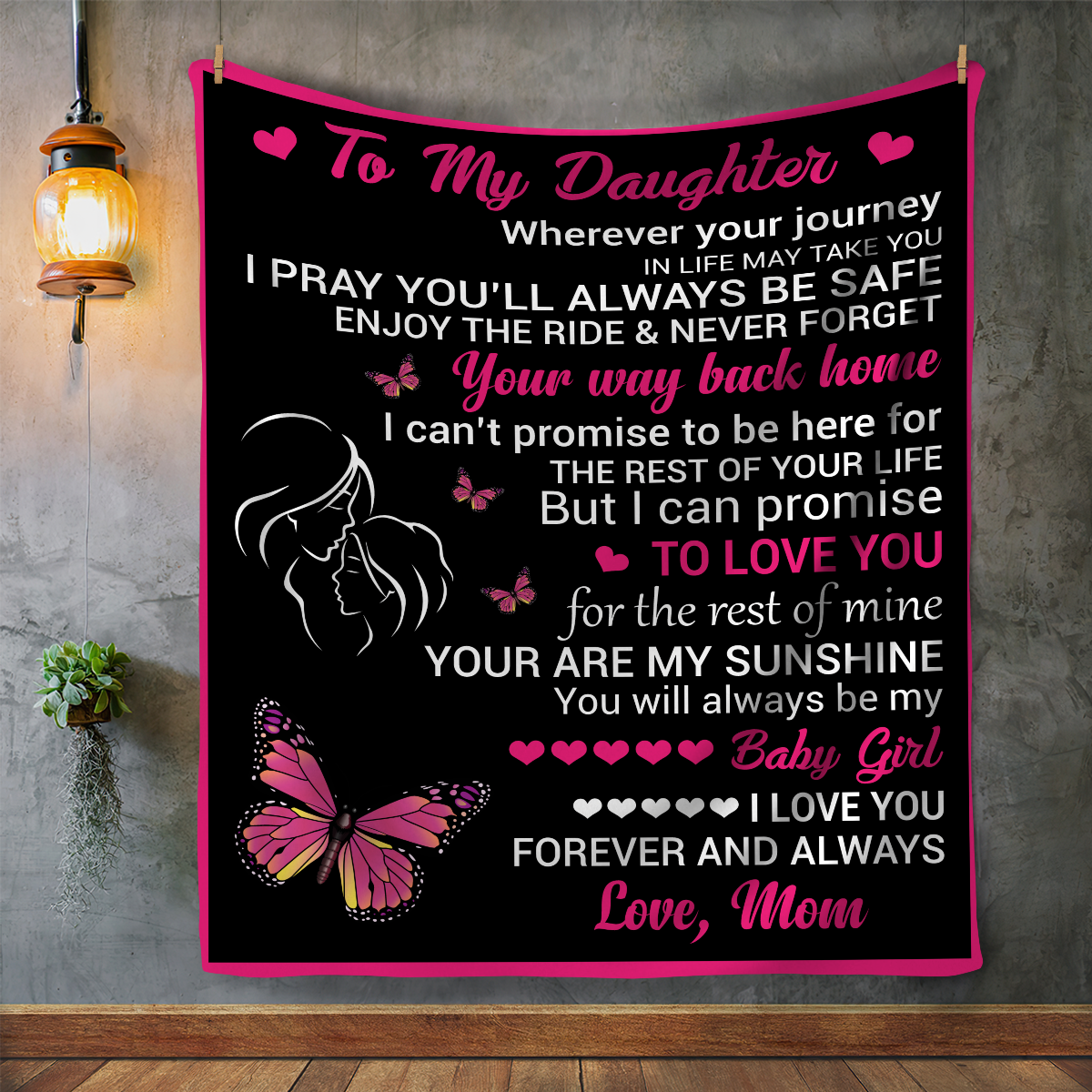 Daughter - Love Mom Blanket (50X60) - Kim’s Signature Beauty & Accessories    (Store description)