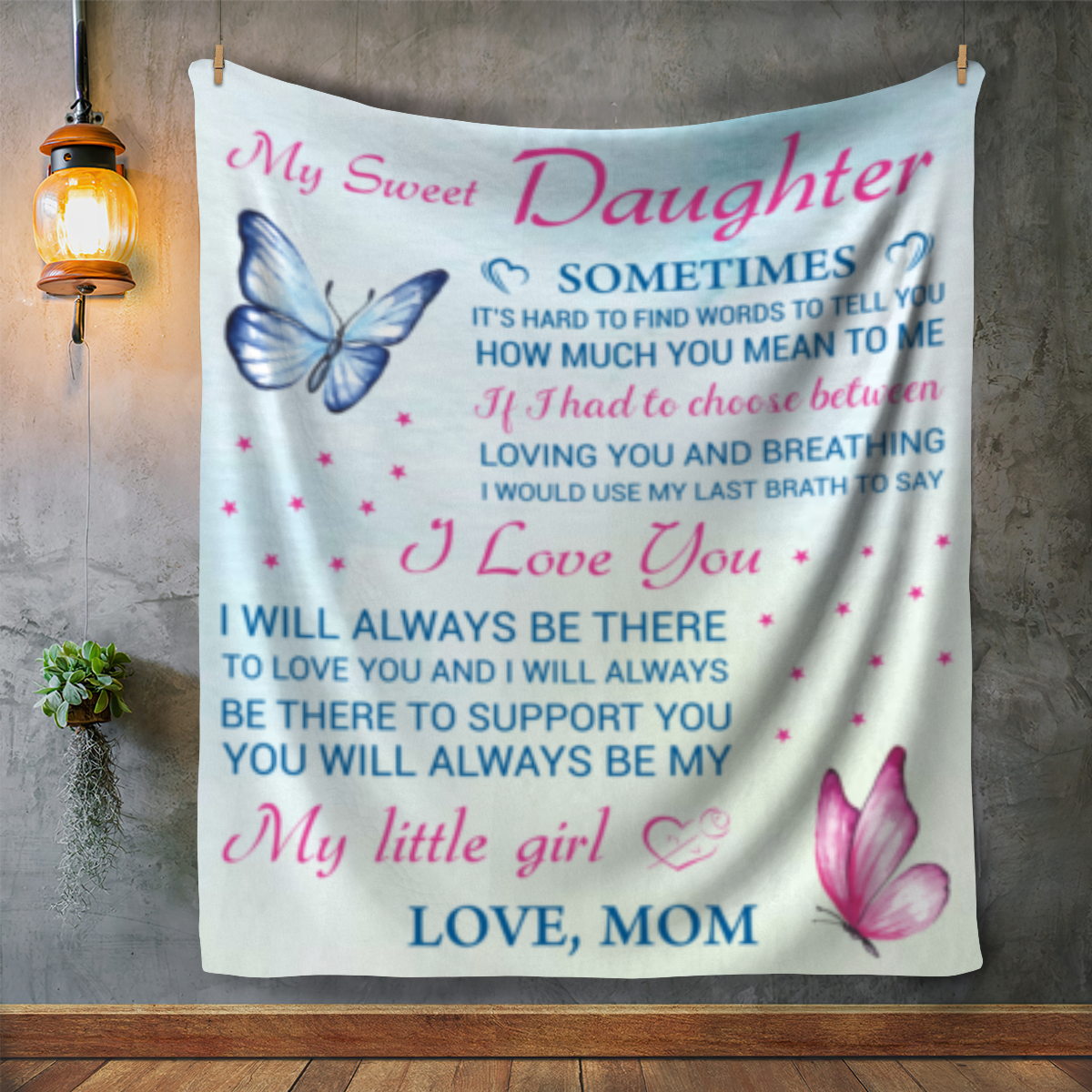 My Sweet Daughter Blanket-Love Mom - Kim’s Signature Beauty & Accessories    (Store description)