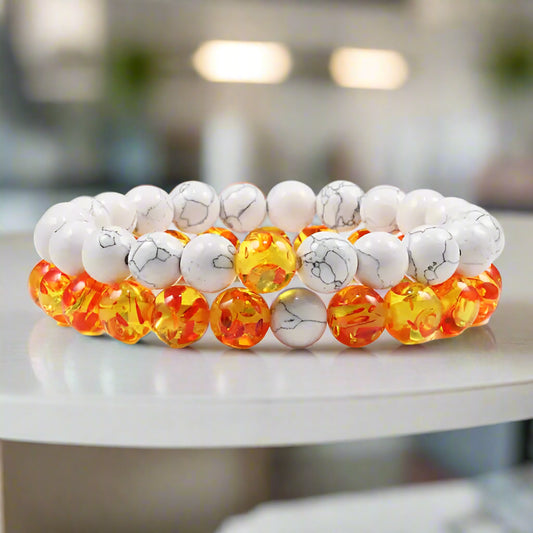 2 Piece Marble Bracelet Set - Kim’s Signature Beauty & Accessories    (Store description)