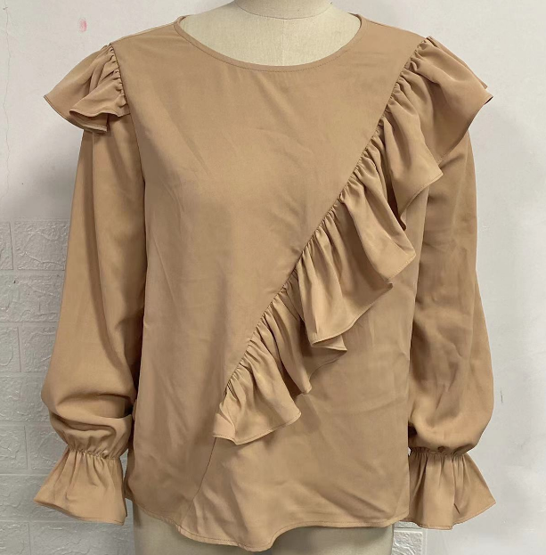 Ruffles O-Neck Blouse - Kim’s Signature Beauty & Accessories    (Store description)