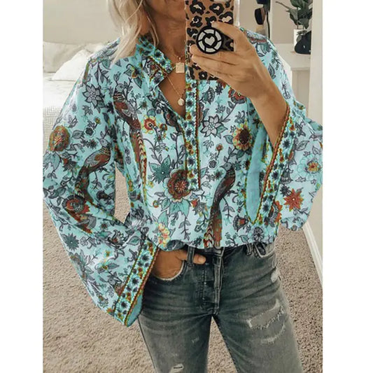 Printed Loose Blouse Tops - Kim’s Signature Beauty & Accessories    (Store description)