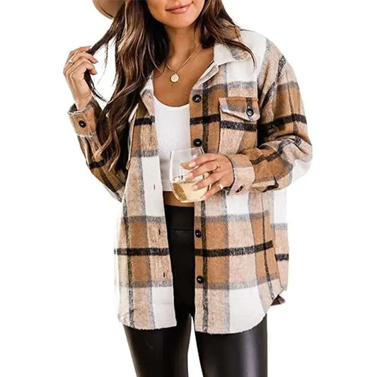 Flannel Casual Plaid Jacket - Kim’s Signature Beauty & Accessories    (Store description)