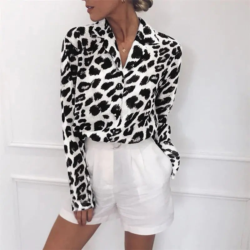 Leopard Print Chiffon Blouse - Kim’s Signature Beauty & Accessories    (Store description)