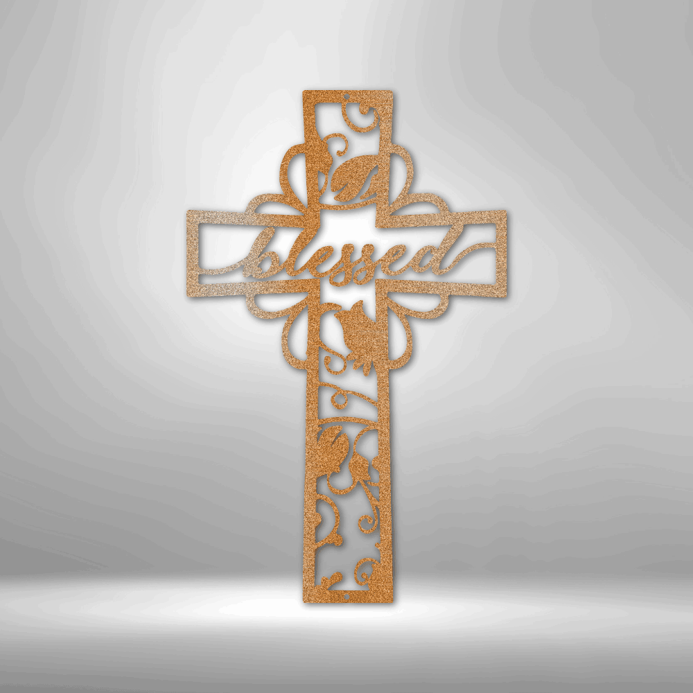 Blessed Cross - Steel Sign - Kim’s Signature Beauty & Accessories    (Store description)