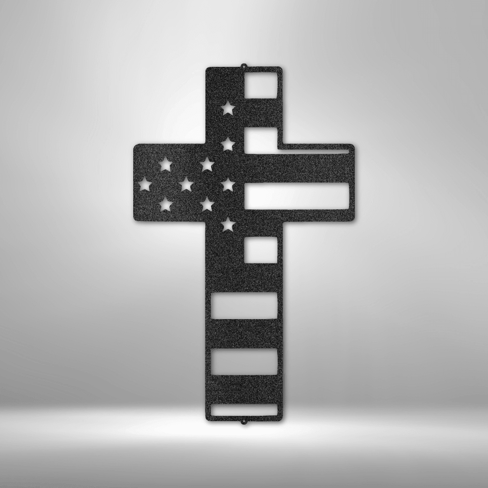 Flag Cross - Steel Sign - Kim’s Signature Beauty & Accessories    (Store description)