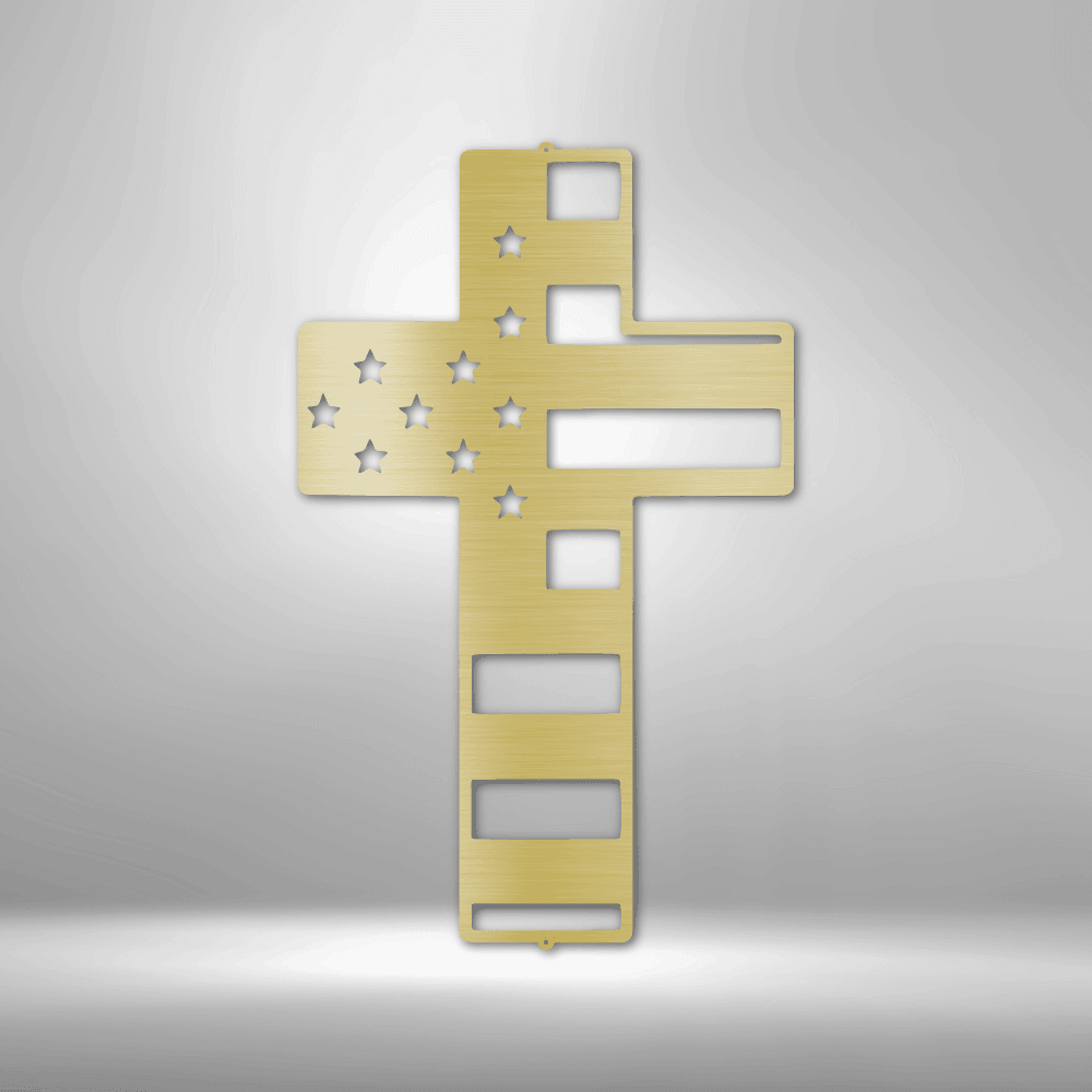 Flag Cross - Steel Sign - Kim’s Signature Beauty & Accessories    (Store description)