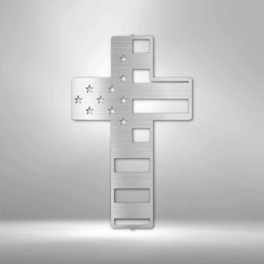 Flag Cross - Steel Sign - Kim’s Signature Beauty & Accessories    (Store description)