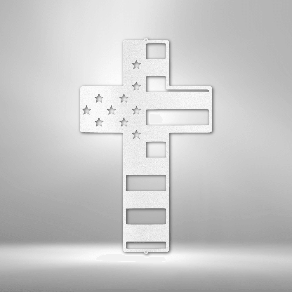 Flag Cross - Steel Sign - Kim’s Signature Beauty & Accessories    (Store description)